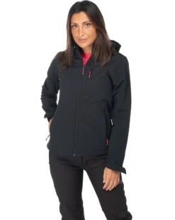 ON SPIRIT - GIACCA DONNA CON CAPPUCCIO SOFTSHELL  NERA - CLELIA