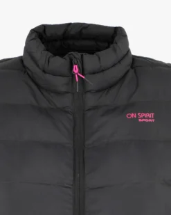 ON SPIRIT - GILET IMBOTTITO DA DONNA NERO CON DETTAGLI FUXIA, LIVIA