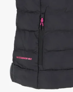 ON SPIRIT - GILET IMBOTTITO DA DONNA NERO CON DETTAGLI FUXIA, LIVIA