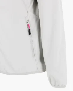 ON SPIRIT - GIUBBINO CON CAPPUCCIO SOFTSHELL DONNA BIANCO PERLA CON DETTAGLI NERI E FUXIA - ADELITA