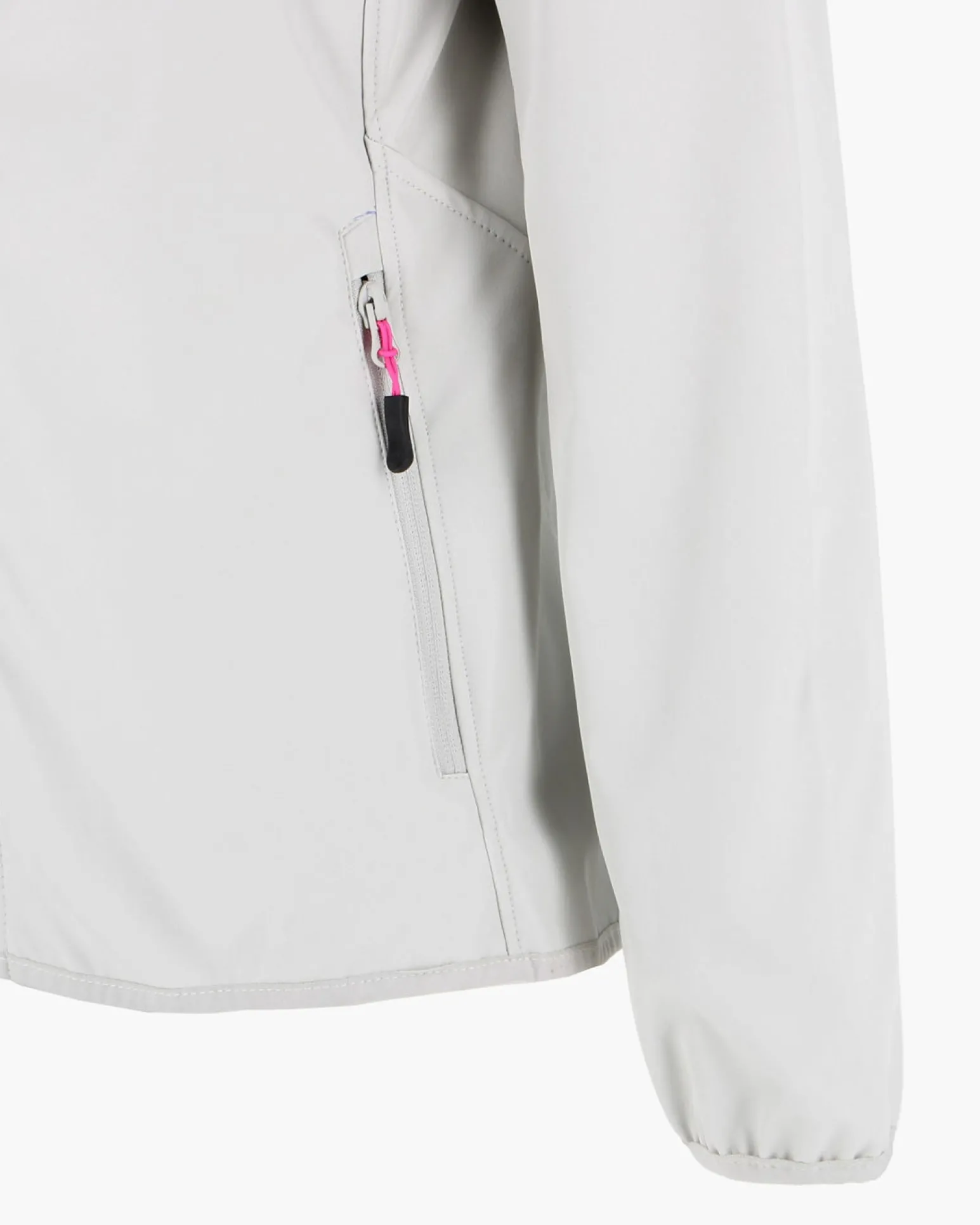 ON SPIRIT - GIUBBINO CON CAPPUCCIO SOFTSHELL DONNA BIANCO PERLA CON DETTAGLI NERI E FUXIA - ADELITA