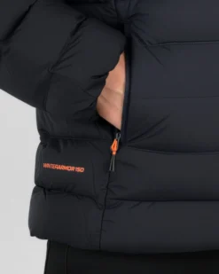 ON SPIRIT - GIUBBINO CON CAPPUCCIO FULL ZIP  DA UOMO NERO CON DETTAGLI ARANCIONI FLUO, LEANDRO