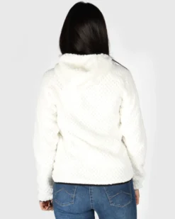 ON SPIRIT -GIUBBINO CON CAPPUCCIO FULL ZIP BIANCO CON DETTAGLI NERI DONNA - DALIDA