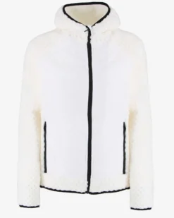 ON SPIRIT -GIUBBINO CON CAPPUCCIO FULL ZIP BIANCO CON DETTAGLI NERI DONNA - DALIDA