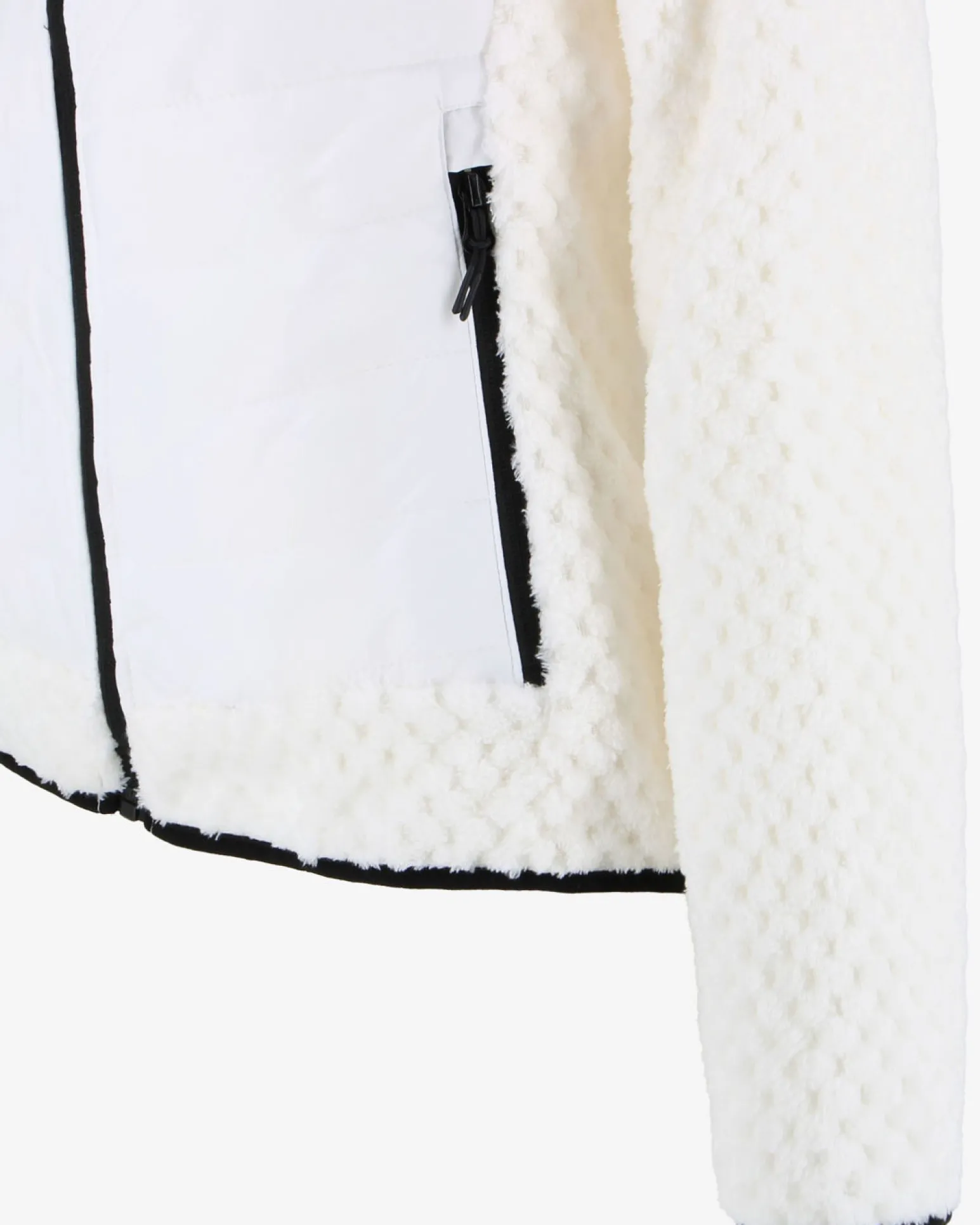 ON SPIRIT -GIUBBINO CON CAPPUCCIO FULL ZIP BIANCO CON DETTAGLI NERI DONNA - DALIDA