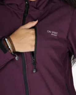 ON SPIRIT - GIUBBINO CON CAPPUCCIO FELPATO SOFTSHELL DONNA BORDEAUX - ALBA