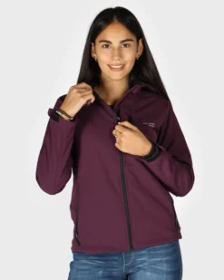 ON SPIRIT - GIUBBINO CON CAPPUCCIO FELPATO SOFTSHELL DONNA BORDEAUX - ALBA