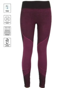 ON SPIRIT -  LEGGINGS  TERMICI DONNA  NERI  E FUXIA  IN LANA MERINOS ROSALIA - AD02109_A7250