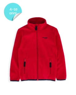 ON SPIRIT - MAGLIA MICROPILE ROSSA FULL ZIP DA RAGAZZO