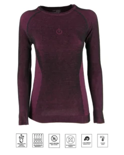 ON SPIRIT - MAGLIA TERMICA DONNA NERA E FUXIA IN LANA MERINOS ROBERTA - AD02108_A7250