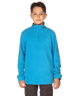 ON SPIRIT - Micropile da bambino azzurro con mezza zip frontale - GIULIANO