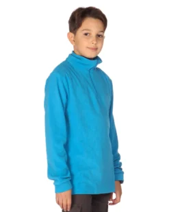 ON SPIRIT - Micropile da bambino azzurro con mezza zip frontale - GIULIANO
