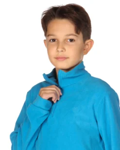 ON SPIRIT - Micropile da bambino azzurro con mezza zip frontale - GIULIANO