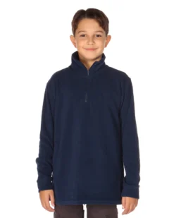ON SPIRIT - Micropile da bambino blu scuro con mezza zip frontale - GIULIANO