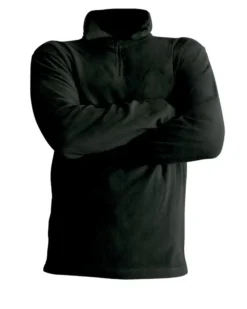 ON SPIRIT - Micropile da uomo nero con mezza zip frontale - ETTORE