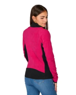 ON SPIRIT - MICROPILE DONNA  FULL  ZIP FUXIA E NERO -  AGNESE