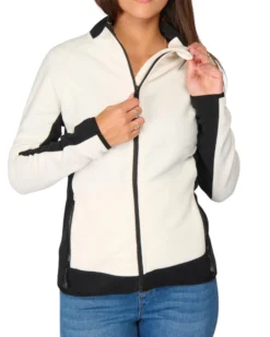 ON SPIRIT - MICROPILE DONNA  FULL  ZIP BIANCO E NERO -  AGNESE