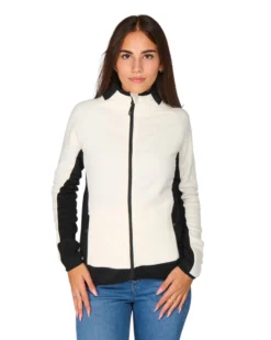ON SPIRIT - MICROPILE DONNA  FULL  ZIP BIANCO E NERO -  AGNESE