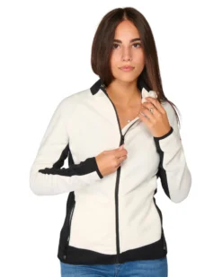 ON SPIRIT - MICROPILE DONNA  FULL  ZIP BIANCO E NERO -  AGNESE
