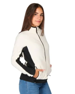 ON SPIRIT - MICROPILE DONNA  FULL  ZIP BIANCO E NERO -  AGNESE