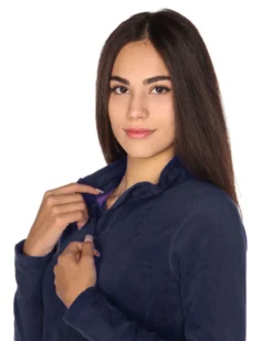 ON SPIRIT - MICROPILE DONNA  MEZZA ZIP BLU-  VALENTINA