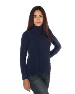 ON SPIRIT - MICROPILE DONNA  MEZZA ZIP BLU-  VALENTINA