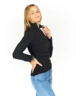 ON SPIRIT - MICROPILE DONNA  MEZZA ZIP NERO -  VALENTINA