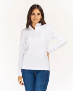 ON SPIRIT - MICROPILE DONNA  MEZZA ZIP BIANCO -  VALENTINA