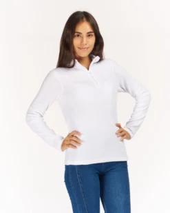 ON SPIRIT - MICROPILE DONNA  MEZZA ZIP BIANCO -  VALENTINA