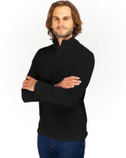 ON SPIRIT - MICROPILE UOMO  MEZZA ZIP NERO - VITTORIO
