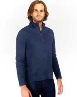 ON SPIRIT - MICROPILE UOMO  MEZZA ZIP BLU - VITTORIO