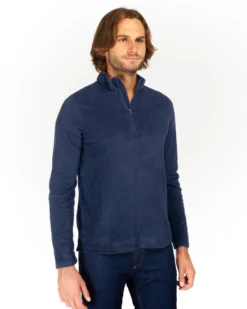 ON SPIRIT - MICROPILE UOMO  MEZZA ZIP BLU - VITTORIO