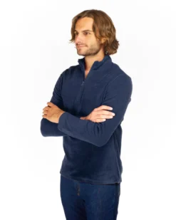ON SPIRIT - MICROPILE UOMO  MEZZA ZIP BLU - VITTORIO