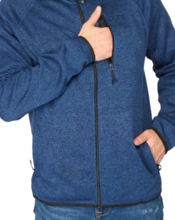 ON SPIRIT - Pile blu con zip frontale in tessuto knit polar da uomo - AU01951 CARLO