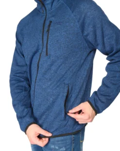ON SPIRIT - Pile blu con zip frontale in tessuto knit polar da uomo - AU01951 CARLO