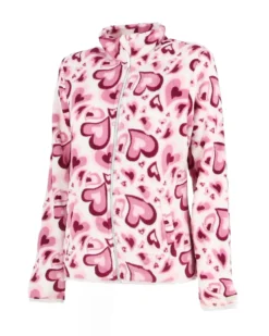 ON SPIRIT - Pile da donna fantasia cuori con zip frontale - FEBE