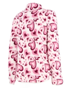 ON SPIRIT - Pile da donna fantasia cuori con zip frontale - FEBE