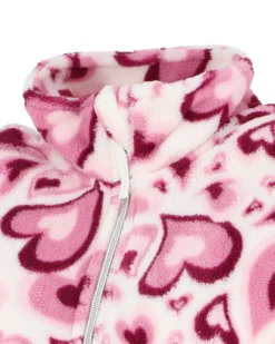 ON SPIRIT - Pile da donna fantasia cuori con zip frontale - FEBE