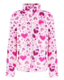 ON SPIRIT - PILE DA DONNA FULL ZIP CON STAMPA CUORI