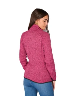ON SPIRIT - Pile da donna fuxia con zip frontale in tessuto knit - AD01537 CLEOFE