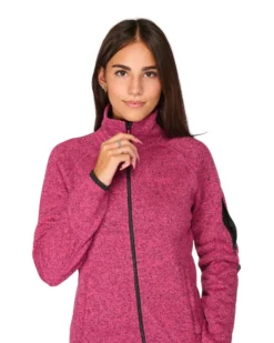ON SPIRIT - Pile da donna fuxia con zip frontale in tessuto knit - AD01537 CLEOFE