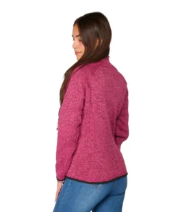 ON SPIRIT - Pile da donna fuxia con zip frontale in tessuto knit - AD01537 CLEOFE