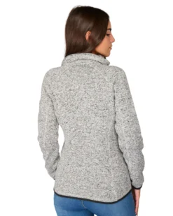 ON SPIRIT - Pile da donna grigio con zip frontale in tessuto knit - AD01537 CLEOFE