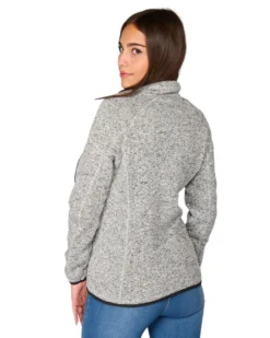 ON SPIRIT - Pile da donna grigio con zip frontale in tessuto knit - AD01537 CLEOFE