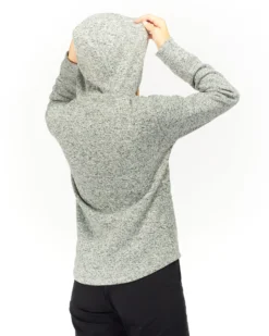 ON SPIRIT - Pile da donna grigio melange con cappuccio e zip frontale - LORETTA
