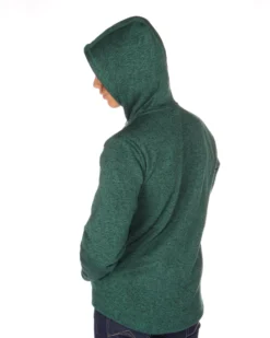 ON SPIRIT - Pile da uomo verde melange con zip frontale e cappuccio - LUIGI