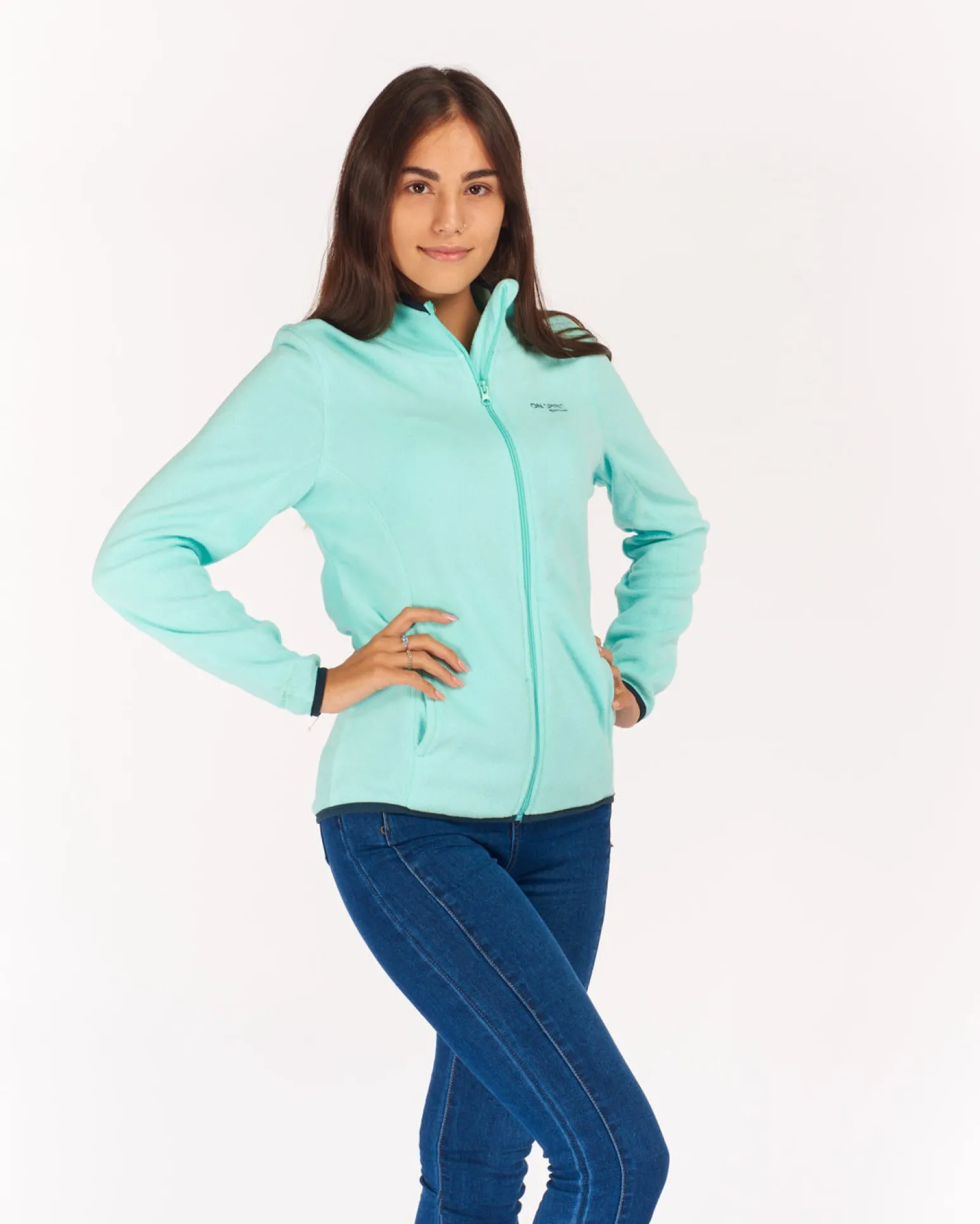 ON SPIRIT - PILE DONNA FULL ZIP TURCHESE - LUANA