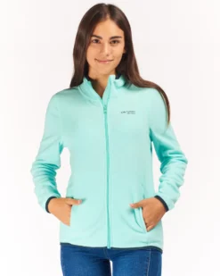 ON SPIRIT - PILE DONNA FULL ZIP TURCHESE - LUANA