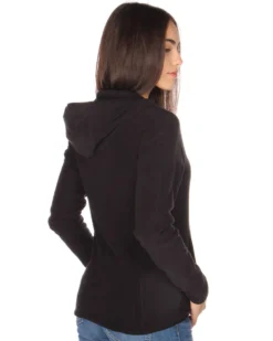 ON SPIRIT - PILE NERO CON CAPPUCCIO E FULL ZIP DA DONNA AD01134