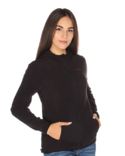 ON SPIRIT - PILE NERO CON CAPPUCCIO E FULL ZIP DA DONNA AD01134